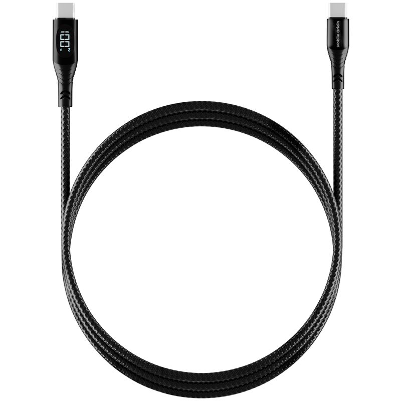 Cablu date si incarcare Mobile Origin USB-C la USB-C 1.5m 100W cu afisaj